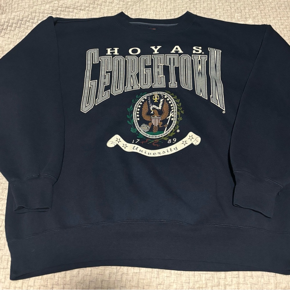 Vintage University of Georgetown Hoyas College Crewneck Sweatshirt Size XL